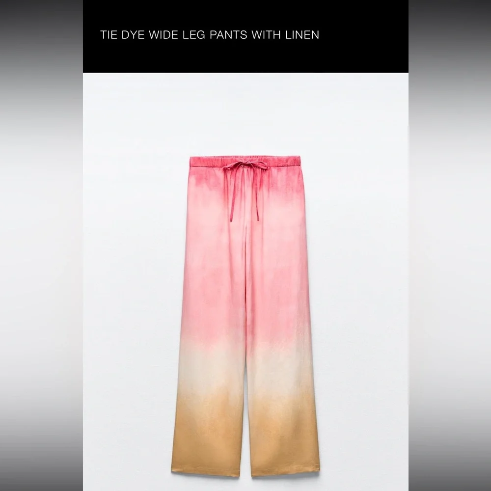 Zara tie dye pants with linen, gradient